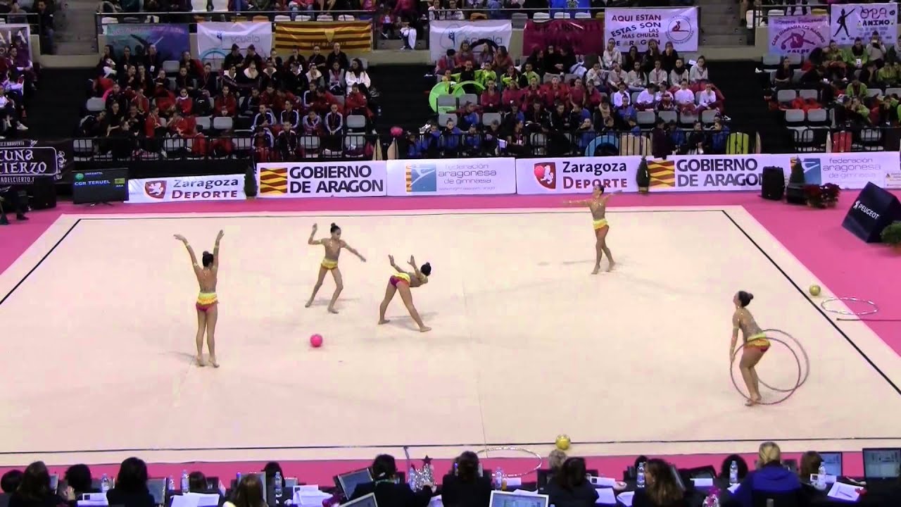 CTO ESPAÑA GIMNASIA RITMICA CONJUNTOS 2014 INFANTIL CEGR TERUEL 1º PASE