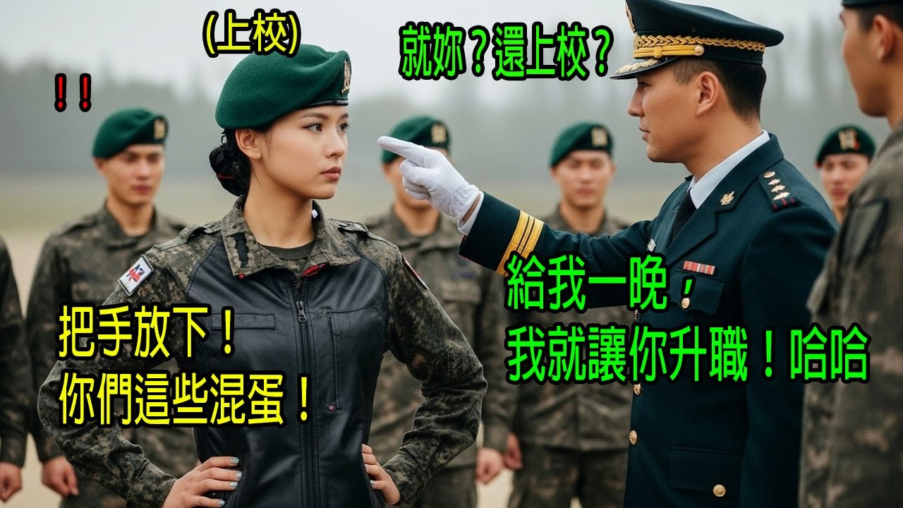 休假的特戰女上校，竟被幾名無賴軍官當眾輕浮羞辱，隔天，一場撼動整個軍營的「震撼教育」正要開始…｜有聲書｜AI故事｜
