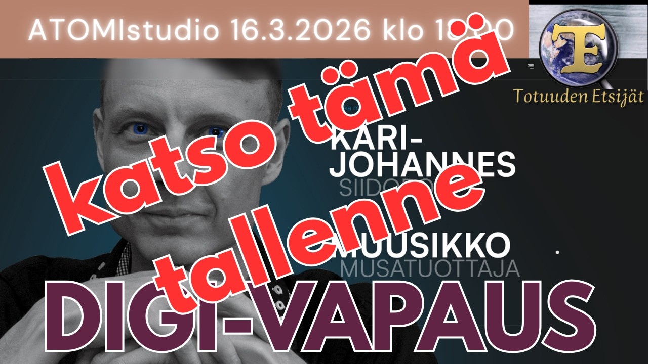 TOMIstudio Kari-Johannes Siidorow DIGI-VAPAUS 16.3.26 klo 18 DIGI-vapaus toimiva striimi