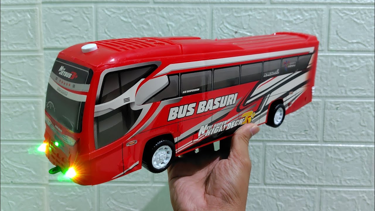 UNBOXING MAINAN BUS OM TELOLET OM | BUS BASURI MERAH VIRAL