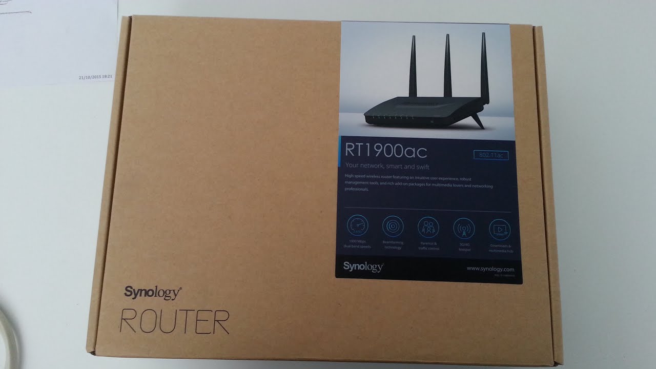 Synology RT1900AC Wireless router 3x3 unboxing
