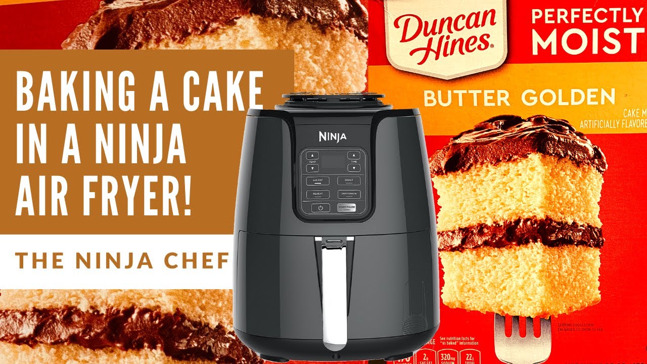BAKING A MOIST CAKE IN A NINJA AIR FRYER!! DUNCAN HINES BUTTER GOLDEN CAKE