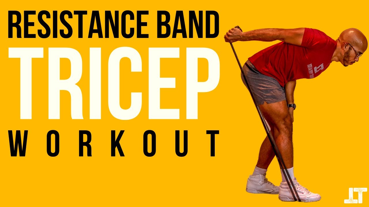 Resistance Band Tricep Workout | 4 Tricep Exercises | No Attachment