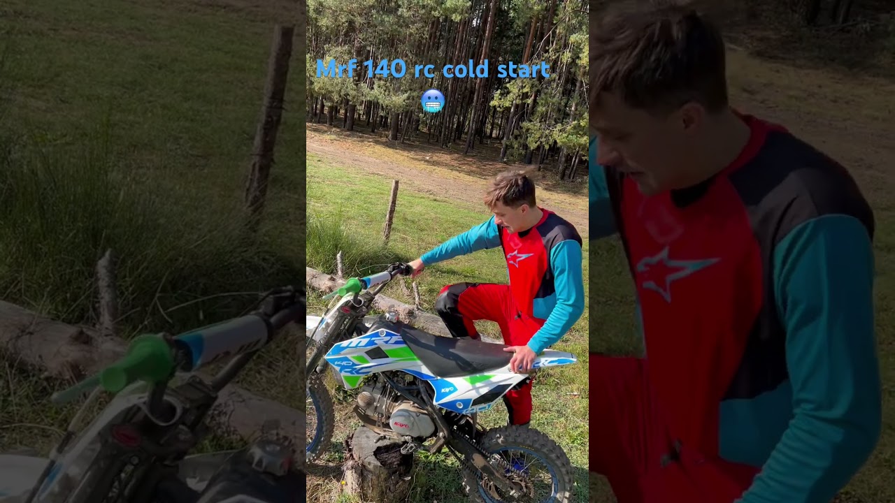 Mrf 140 rc cold start 🥶 #coldstart #mrf #mrf140rc #fun #dirtbike #gasgas #enduro #motocross #crf
