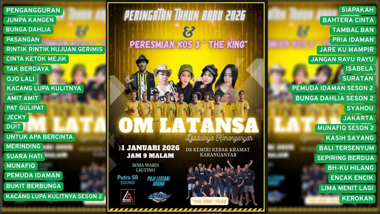 FULL ALBUM OM LATANSA LIVE IN KEMIRI//PUJI LESTARI SOUND//PERESMIAN KOST 3 THE KING