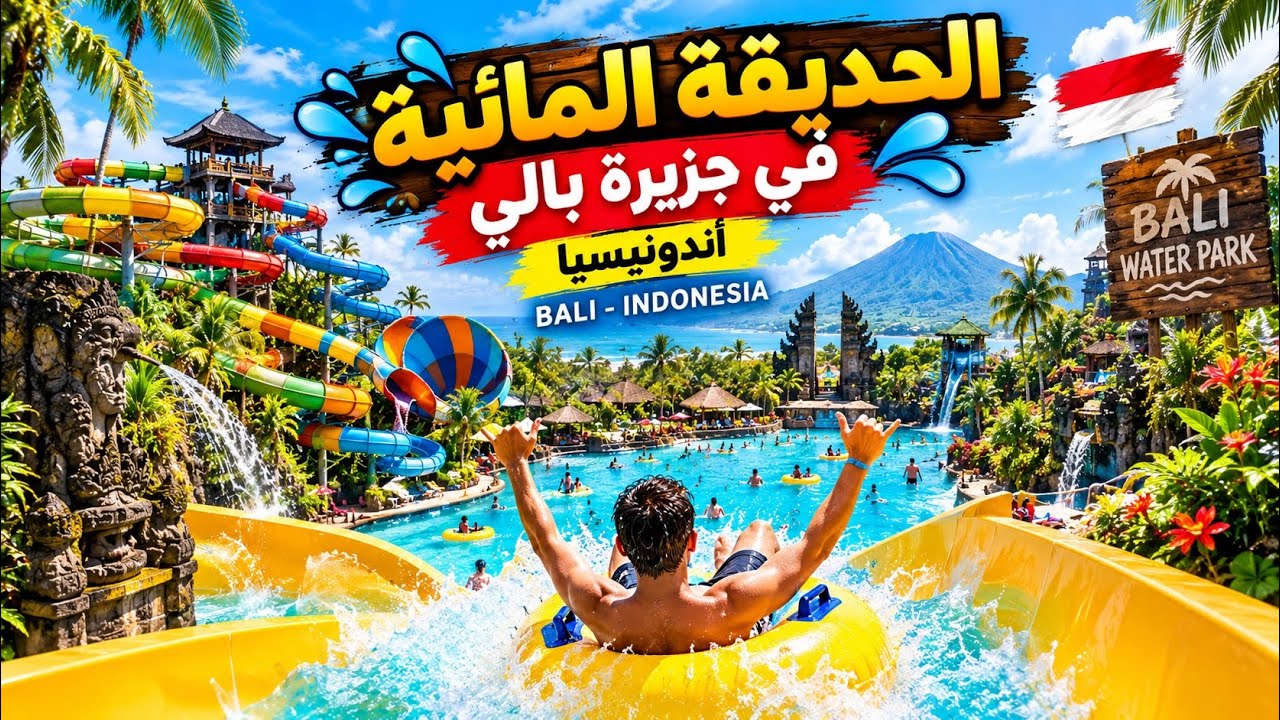 الحديقة المائية في  جزيرة بالي وشاطئ كوتا اندونيسيا water bom Bali Indonisia Tegenungan Waterfall
