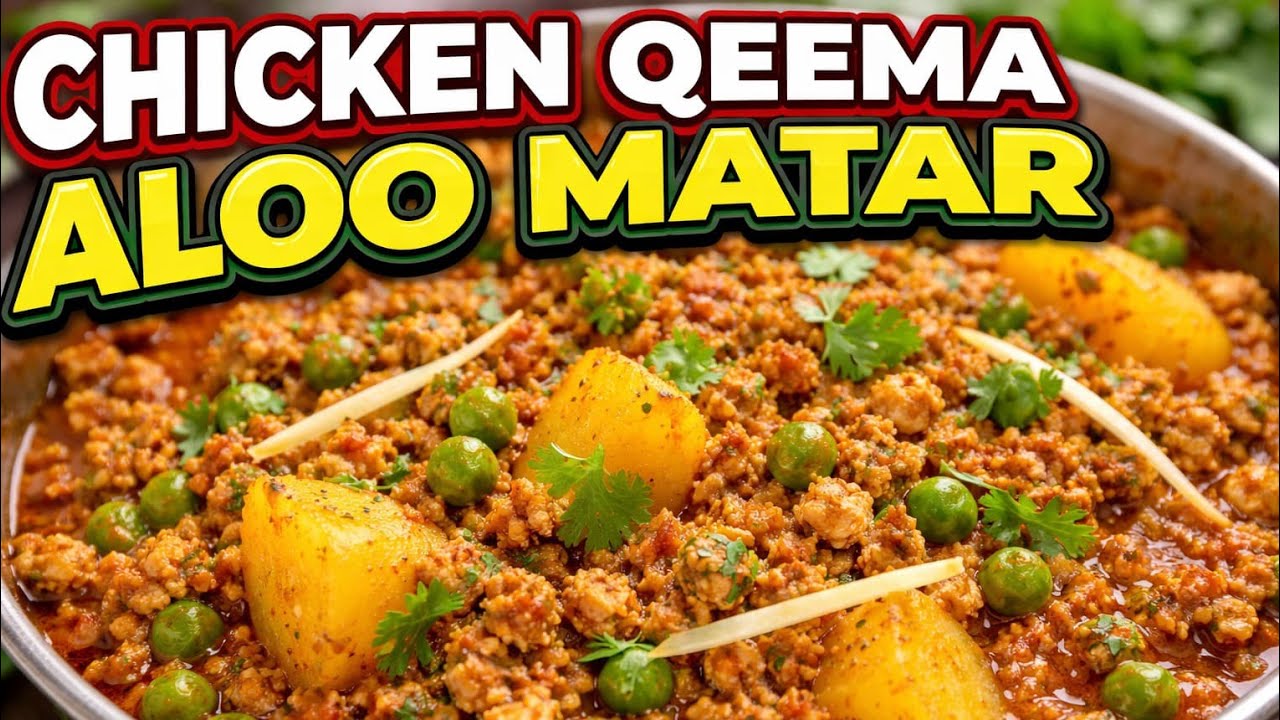 Chicken qeema, Aloo aur matar k sath! आसान और मज़ेदार रेसिपी❤ Qeema recipe! #qeema #chickenrecipe 