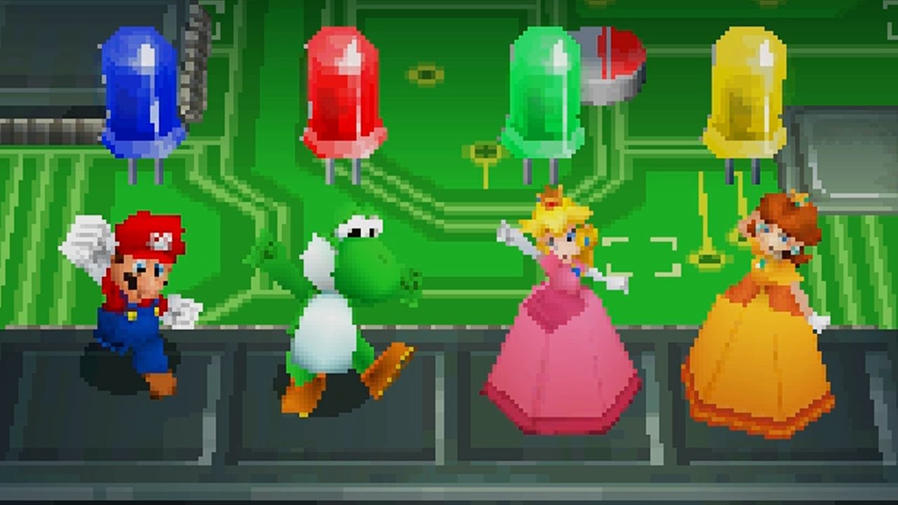 Mario Party DS MiniGames - Mario Vs Yoshi Vs Peach Vs Daisy (Master Cpu)