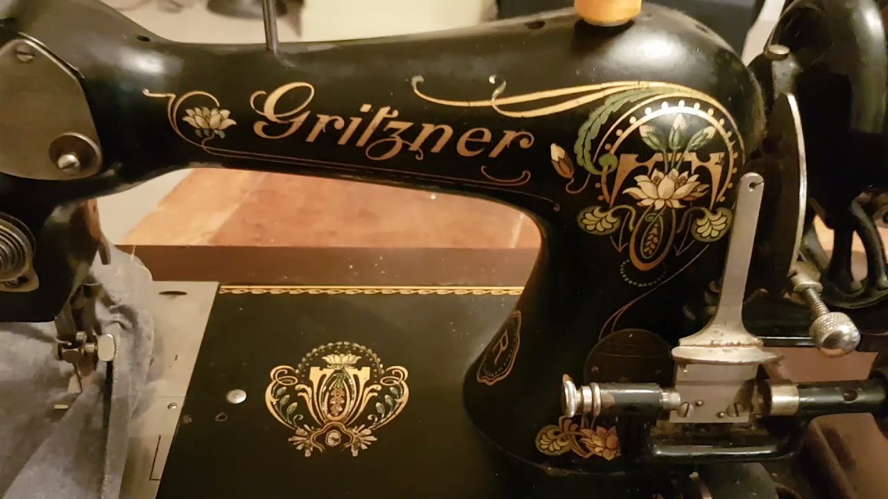 Antique German Gritzner Hand Crank Sewing Machine