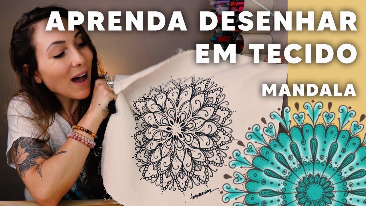 COMO PINTAR UMA MANDALA EM TECIDO | Taty Alencar