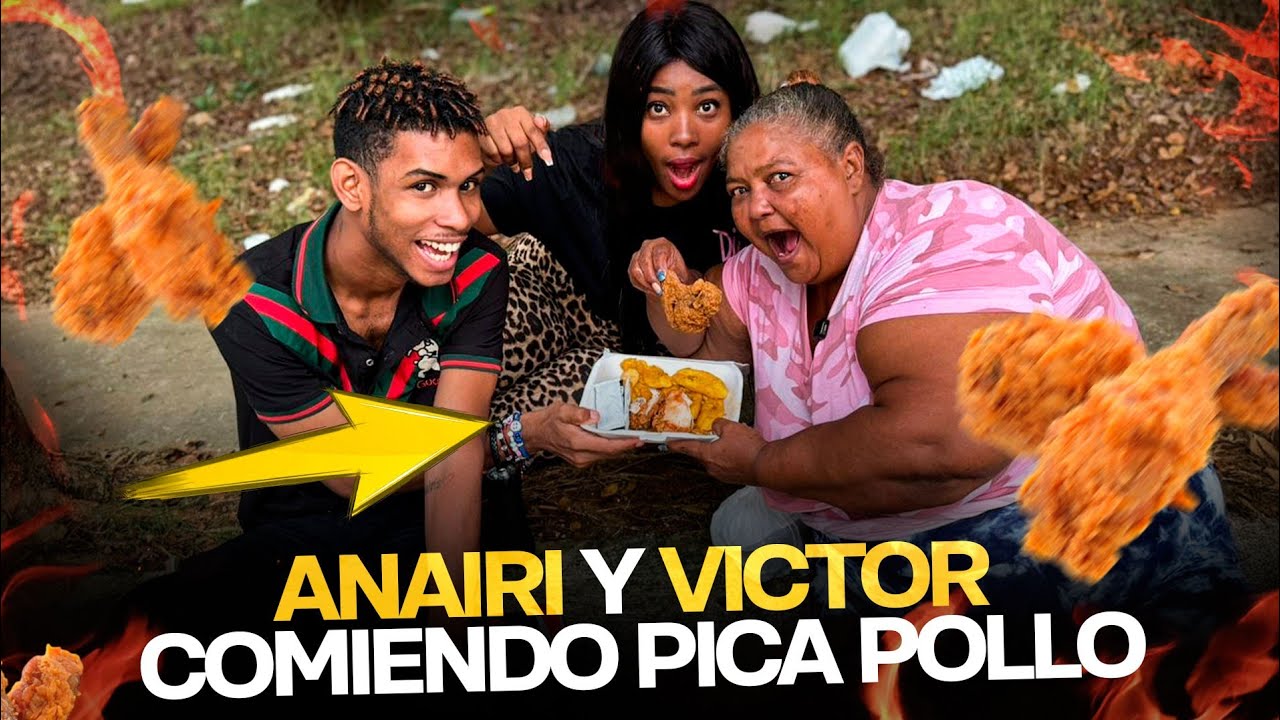 ANAIRI Y VICTOR COMIENDO PICA POLLO
