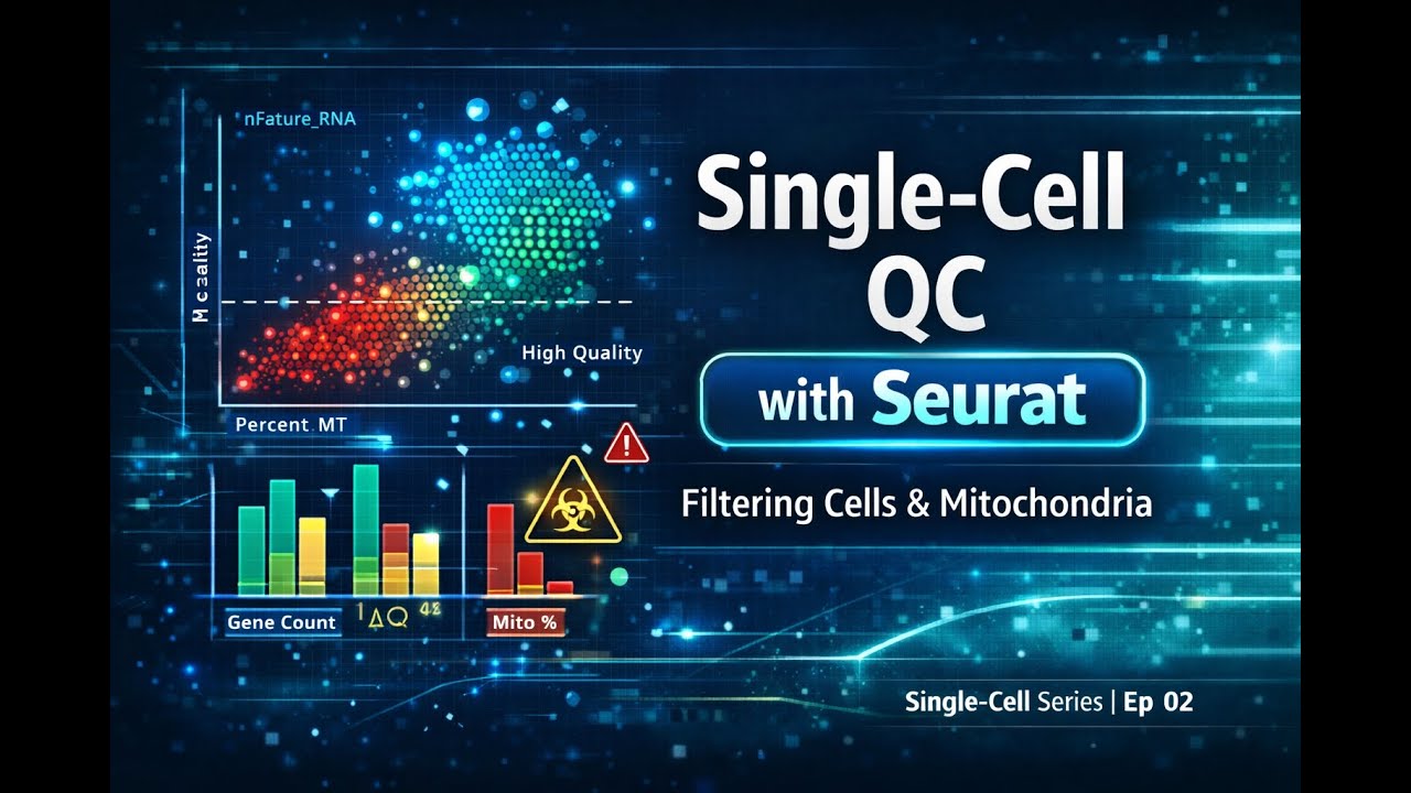 Quality Control in Single-Cell RNA-seq using Seurat | nFeature, nCount & MT%