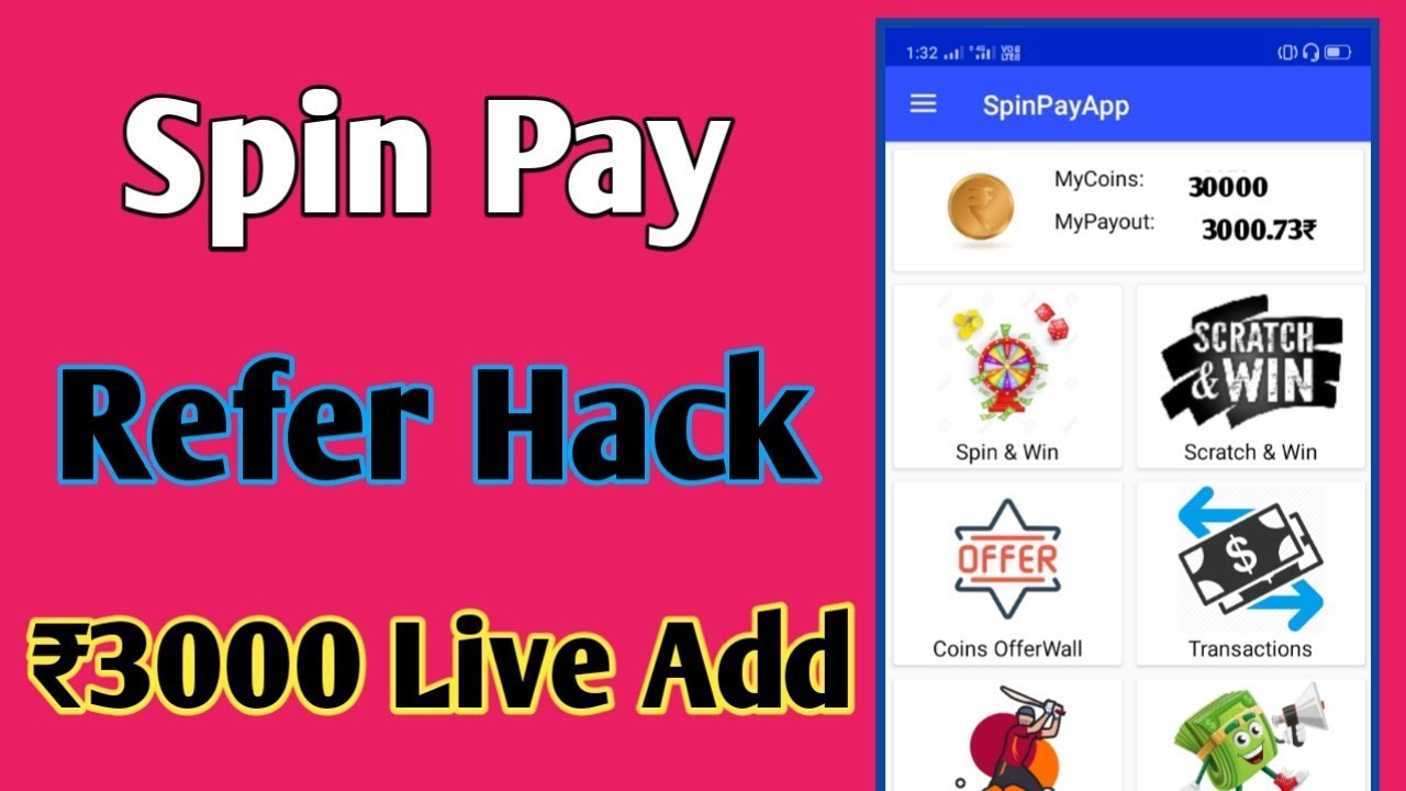Spin Pay Refer Hack Live Add 3000₹ !! Spin Pay Hack