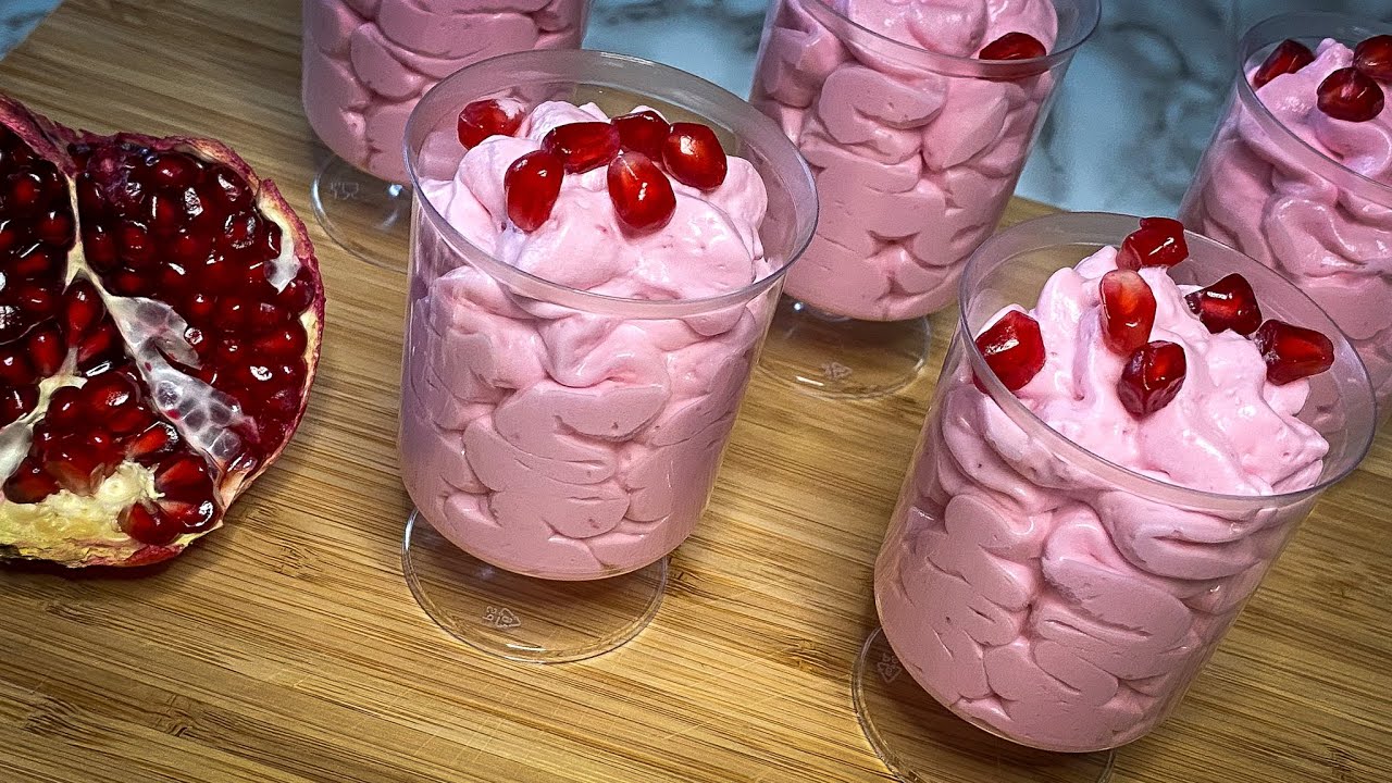 Pomegranate Mousse - Yalda Dessert Easy - 3 Ingredients Dessert