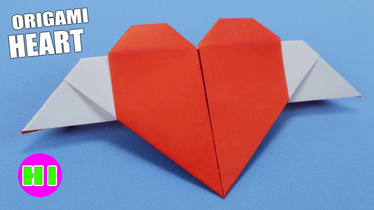 Origami Heart with Wings / Easy DIY Valentine's Day