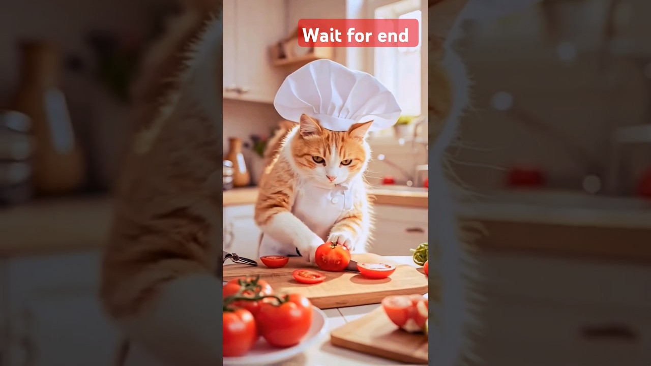 #hardworkingcat #cat cooking delicious 🍲#cute cat 😼#ai cat #trending#viral ❤️