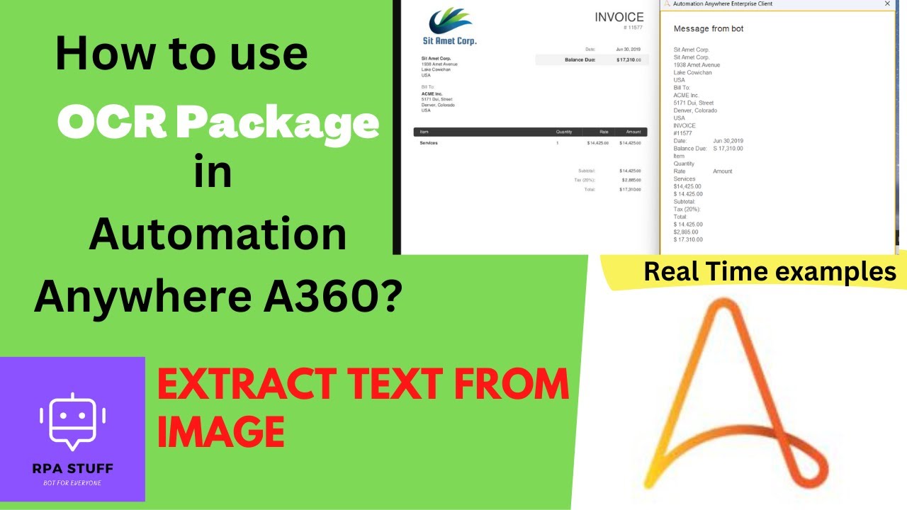 OCR Package Automation Anywhere A360 | Extract Text from Image
