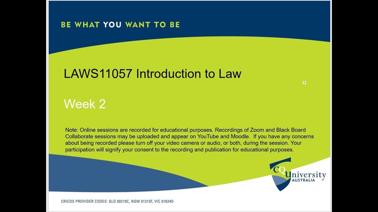 LAWS11057 Introduction to Law Week 2 by John Milburn