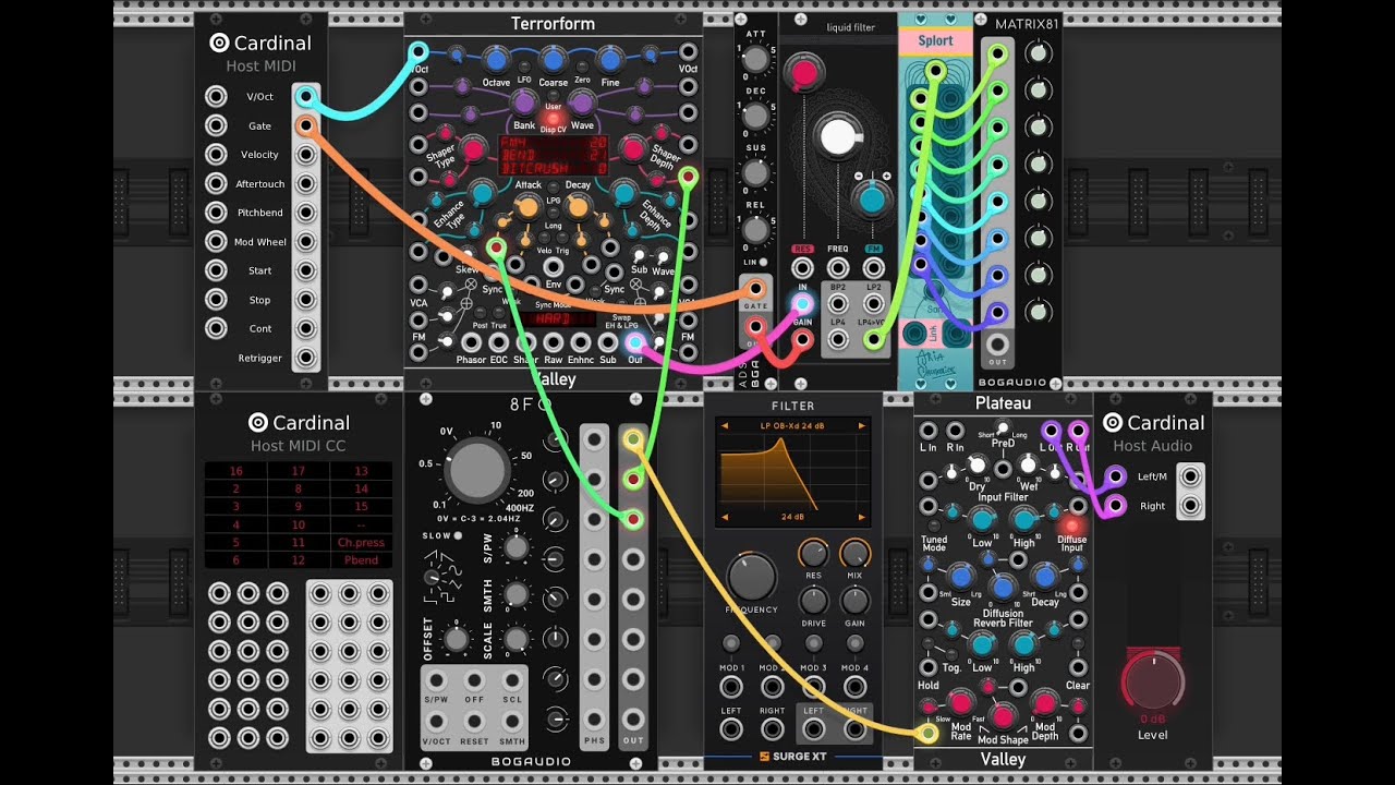 Messing with Cardinal Rack v24.04 - A free/open-source virtual modular synth plugin
