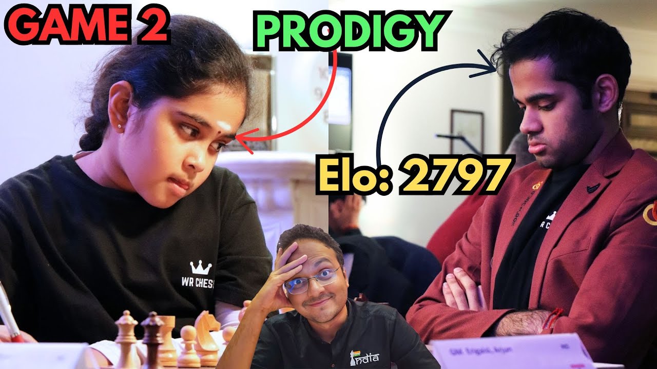 9-year-old Bodhana vs 2797 rated Arjun Erigaisi | Game 2 | WR Chess Masters Cup 2024