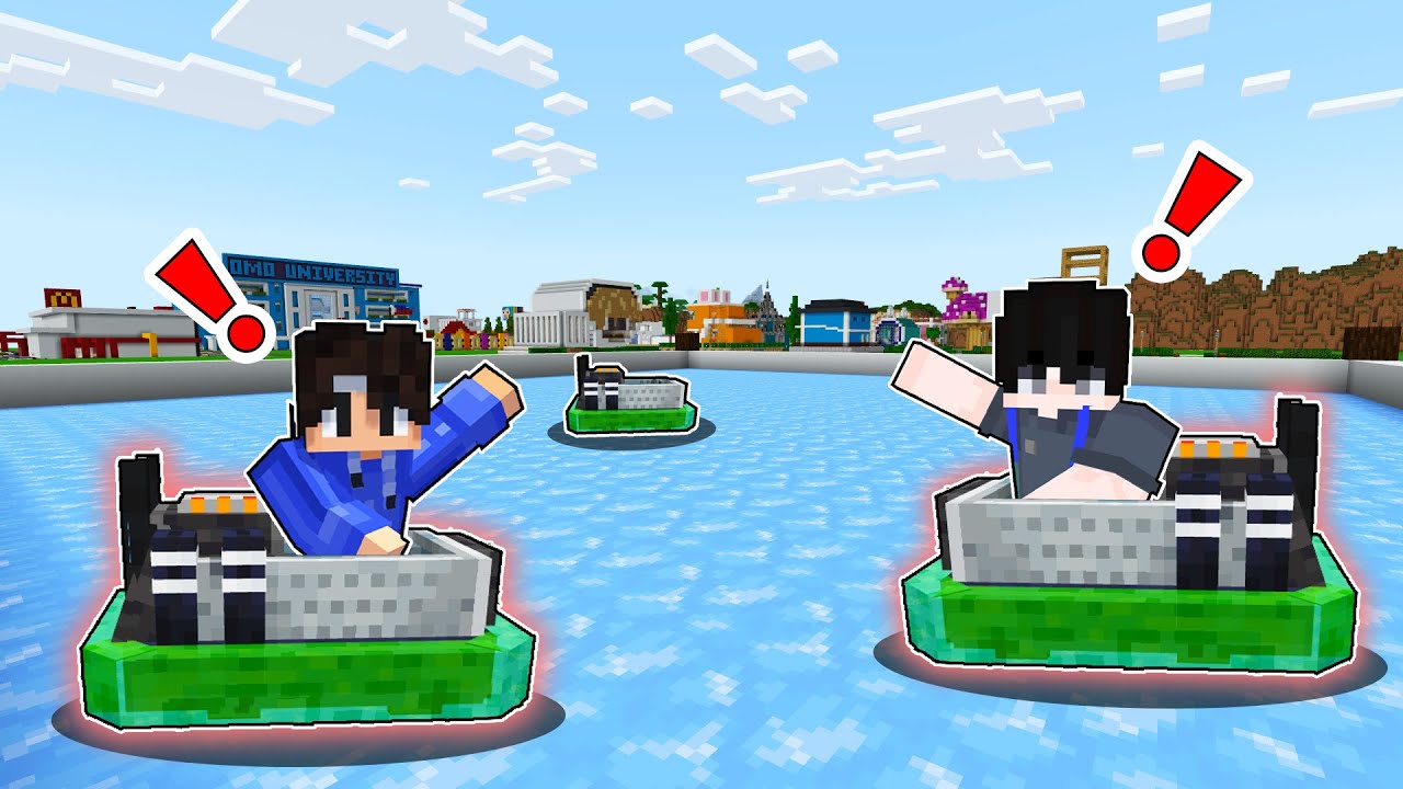 Playing BUMPER CARS in Minecraft PE | OMO City