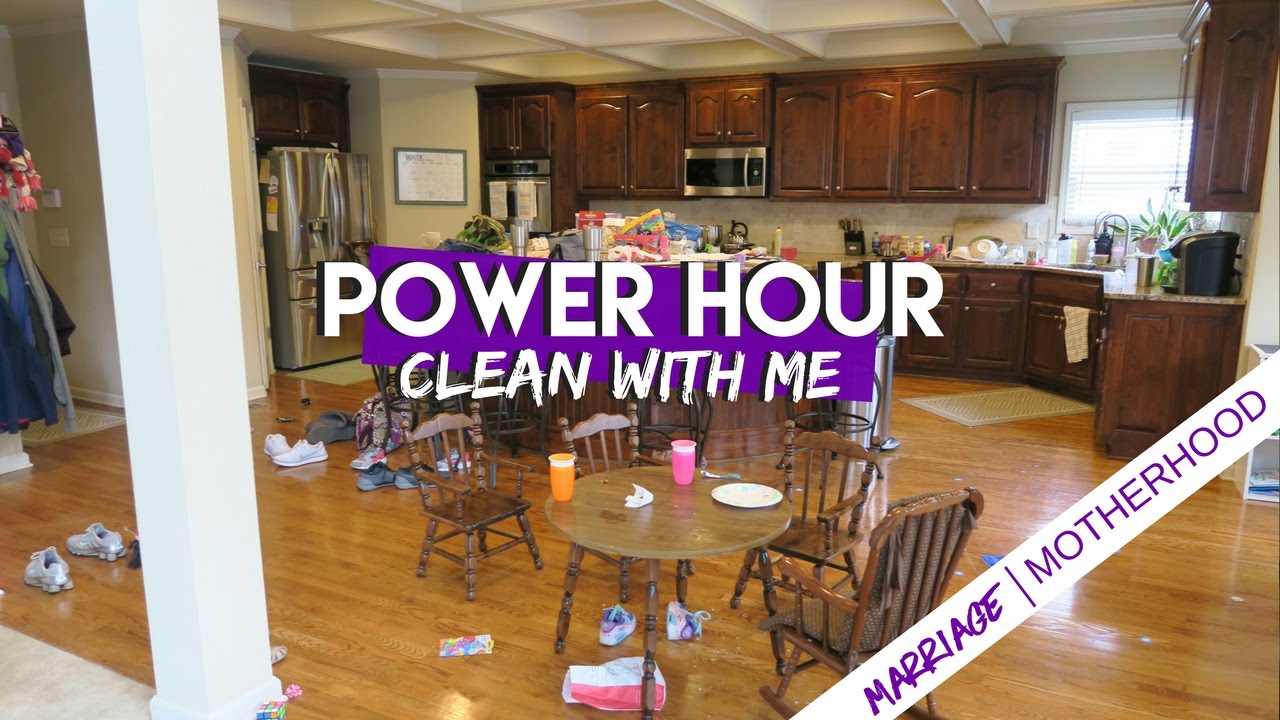 Power Hour | CLEAN WITH ME | CLEANING ROUTINE | Marriage & Motherhood Kitchen Cleaning