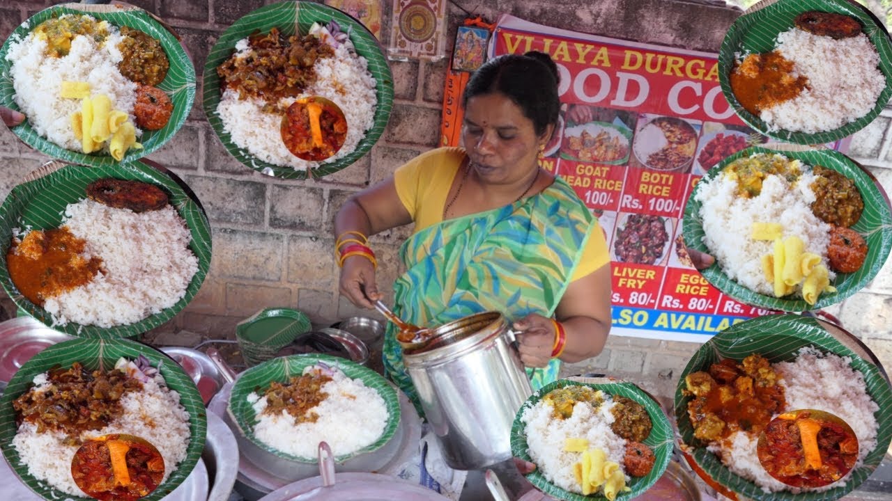 Cheapest Hyderabad Roadside Unlimited Meals | It's a Lunch Time in Hyderabad | Street Food Planet