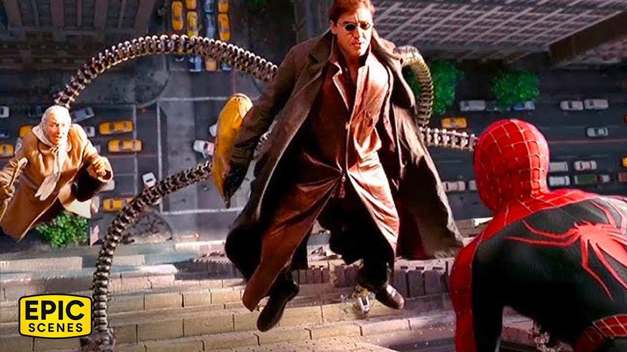 Spider Man Clashes With Doc Ock In The Bank - Spider Man 2