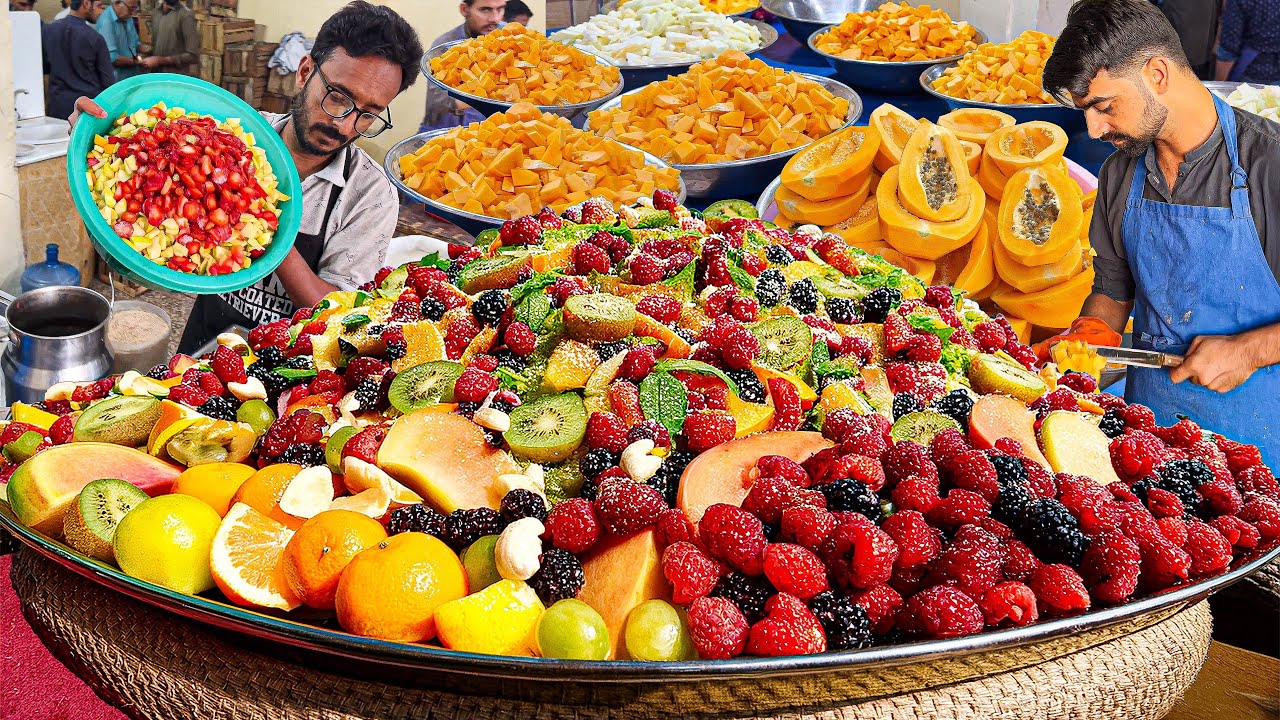 Pakistan’s Biggest Mix Fruit Chaat | Incredible Cutting & Mixing Skills!