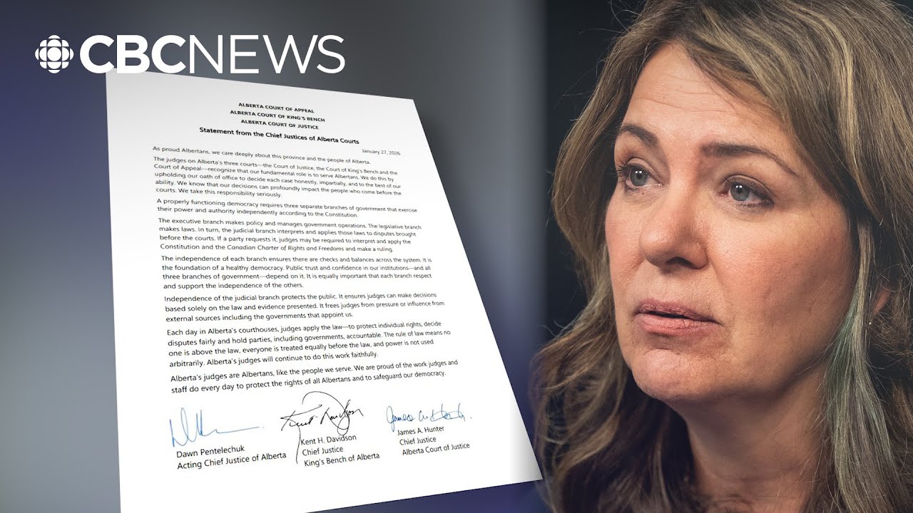 Alberta's chief justices issue rare public message after premier's comments
