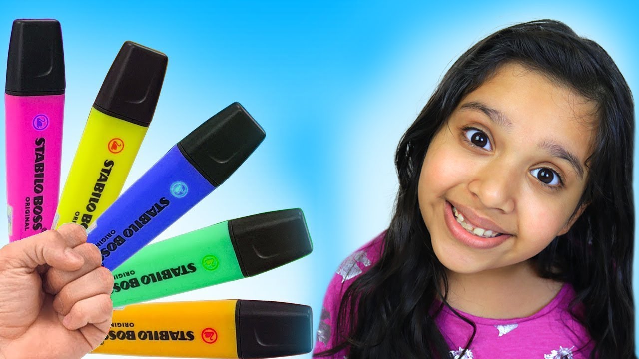 preschool toddler learn color شفا والأقلام السحرية