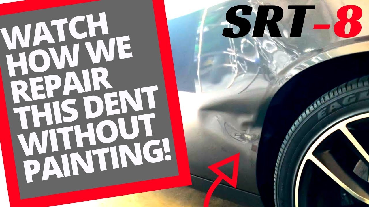 Посмотрите, как устраняется вмятина на Dodge Challenger SRT-8 без покраски!