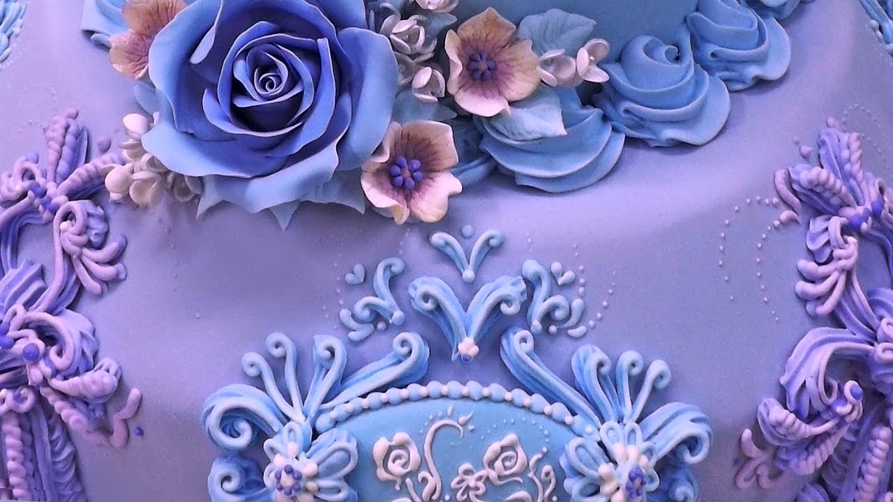 3 tier wedding cake - Quick, easy cake decorating piping design with an ornate hidden 4th cake tier