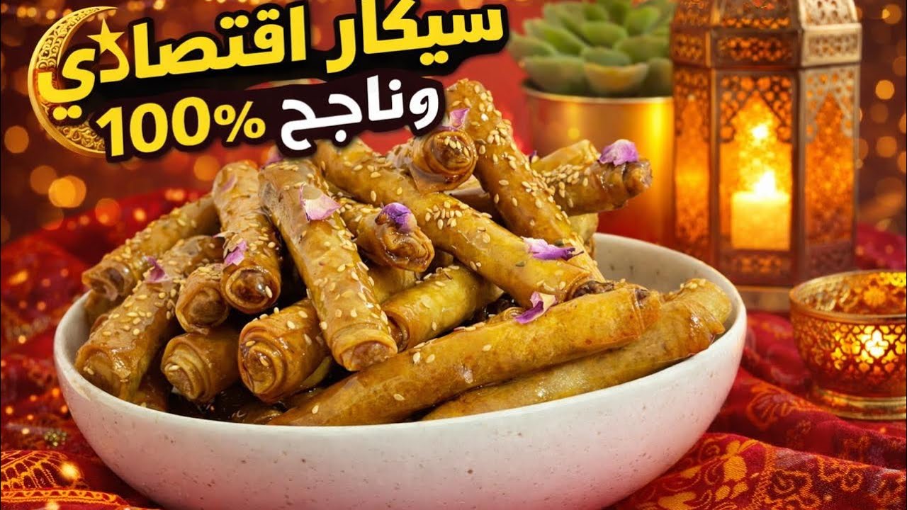 سيكار الفول السوداني مقرمش ولذيذ 😍أسهل حلى رمضاني بدون مجهود 
