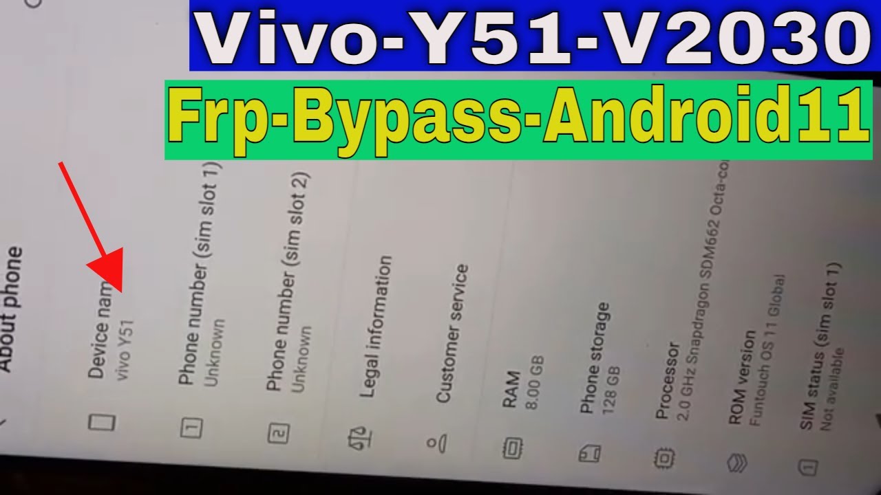vivo y51 frp bypass android 11/vivo y51(v2030) google account remove/android 11 frp/y51 gmaile reset