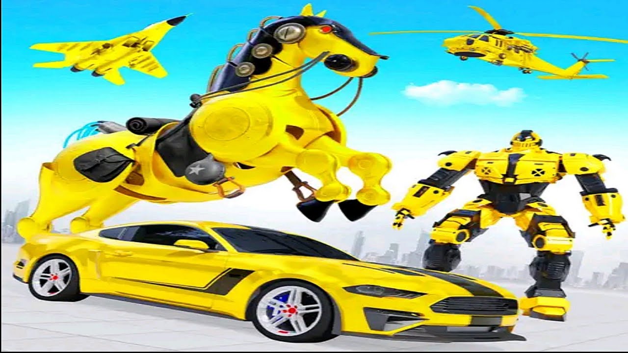 Flying Muscle Car Robot Transform Horse Robot Game 2022 - Android iOS Gameplay