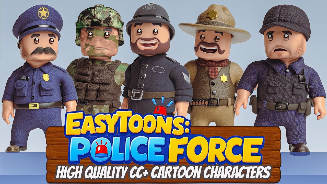 EasyToons: Police Force &ndash; Stylized 3D Characters for Reallusion CC4