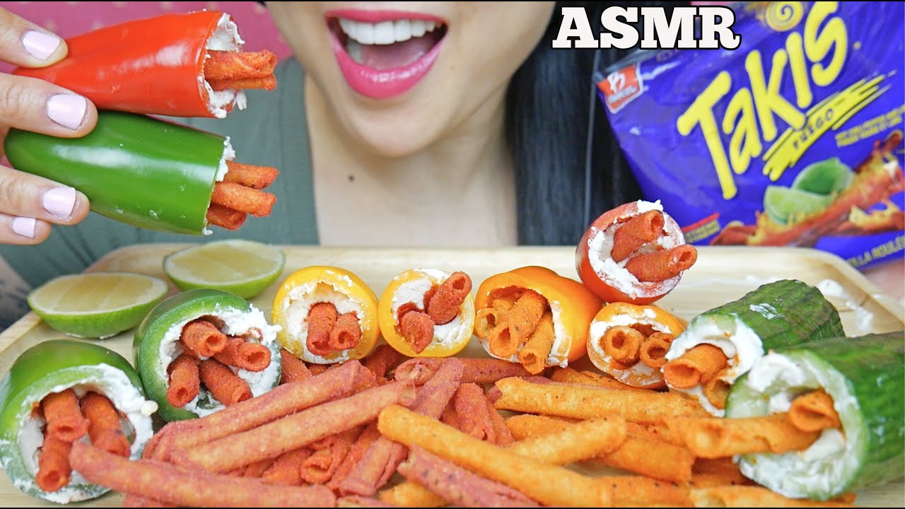 ASMR TikTok POPULAR FOOD HACKS *TAKIS JALAPENO CREAM CHEESE (EATING SOUNDS) | SAS-ASMR