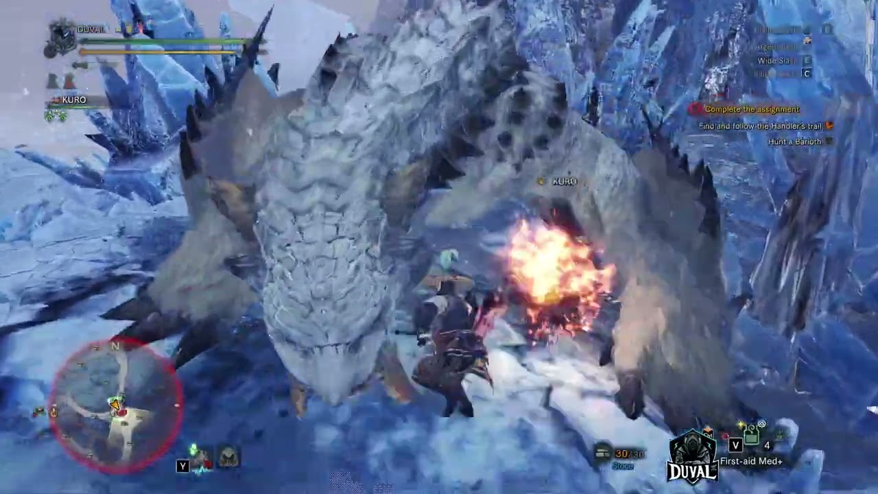 #mhwiceborne | First Fight to a BARIOTH using GreatSword (As. Quest: Blizzard Blitz)