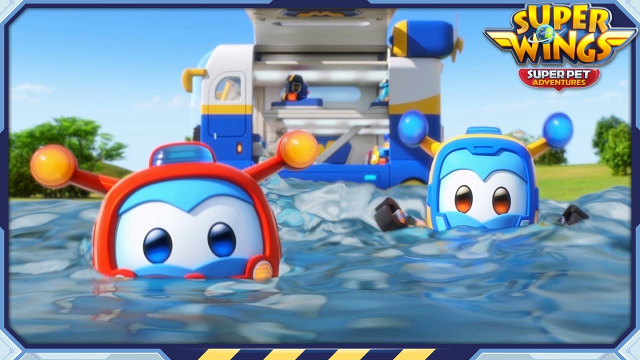 [SUPERWINGS7] Дикая водная горка с бегемотами | Приключения суперпитов Супервингс | S7 EP08