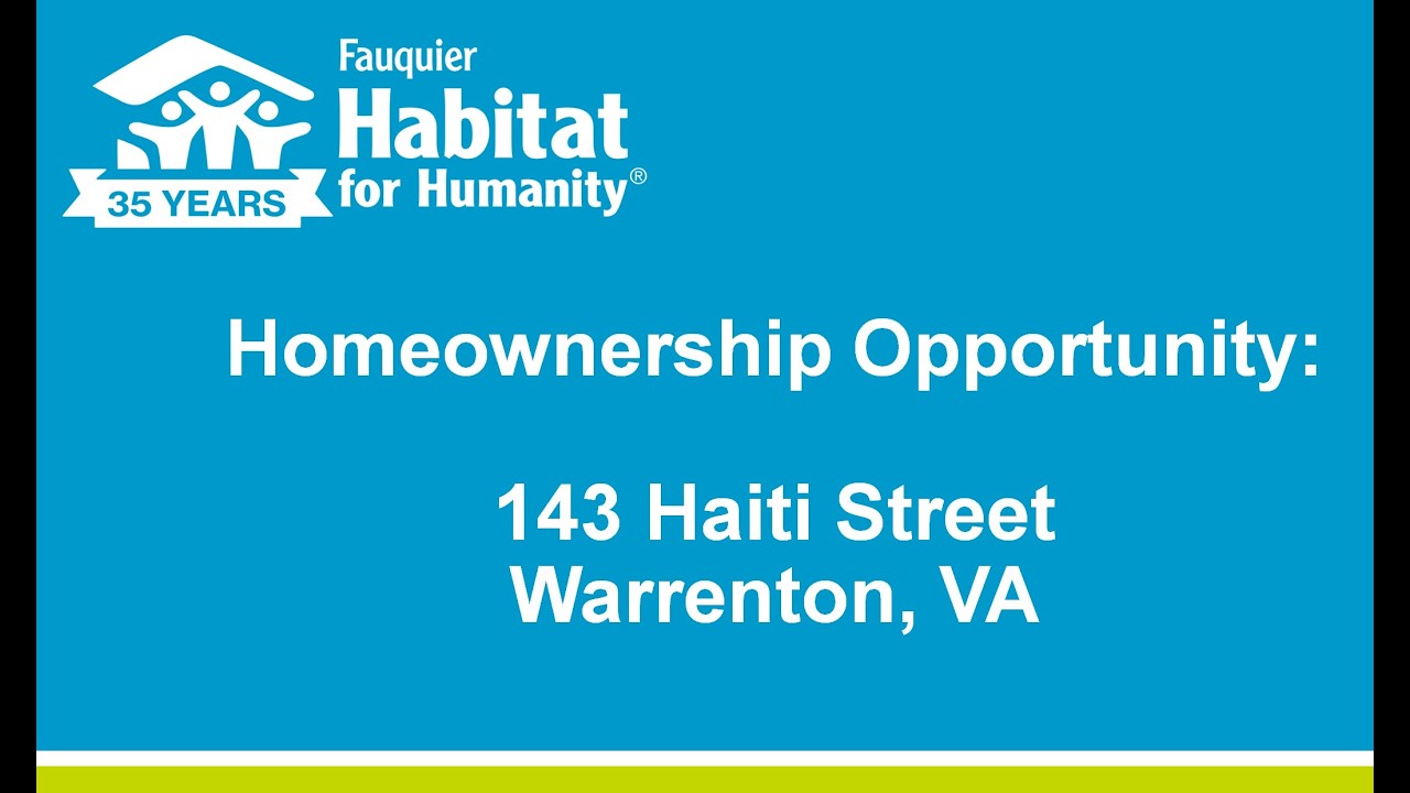 Fauquier Habitat for Humanity Homeownership Opportunity