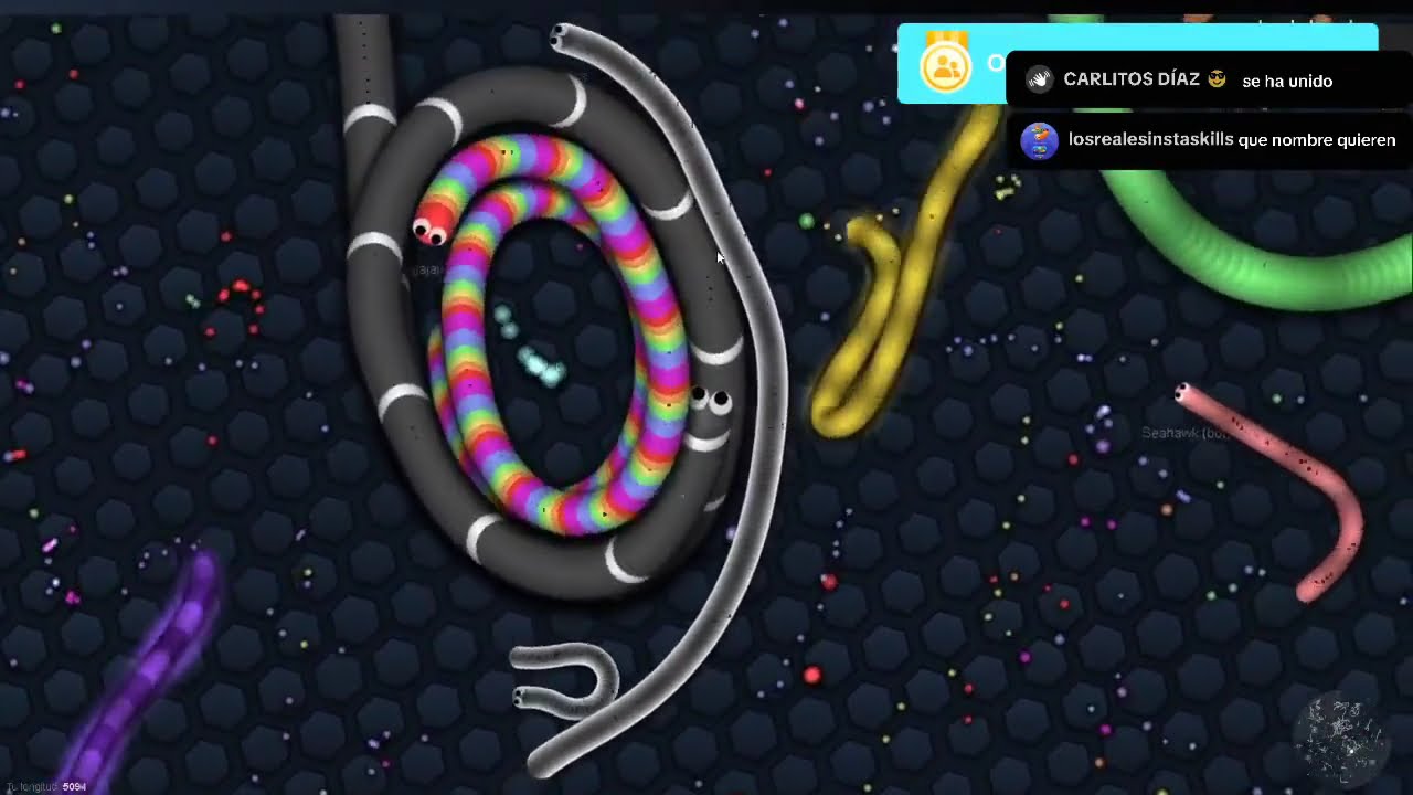 Jugando desde el pc Slither.io se transmitio desde el tik tok Live los Reales instas kills 
