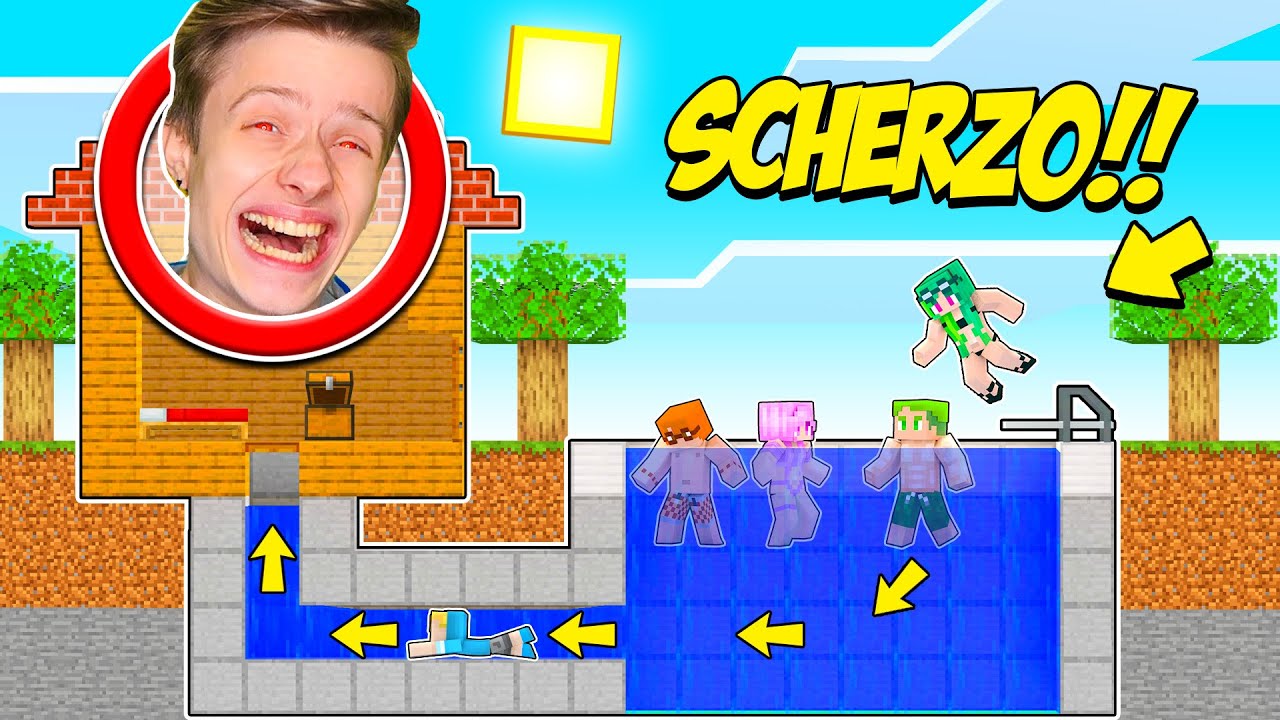 MEGA SCHERZO CON L'ENTRATA SEGRETA In PISCINA Su Minecraft!