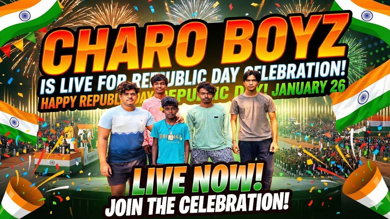 Charo Boyz is live for the frist time 🇮🇳🙂 .Happy Republic Day 🙏🏻🙏🏻🇮🇳💐