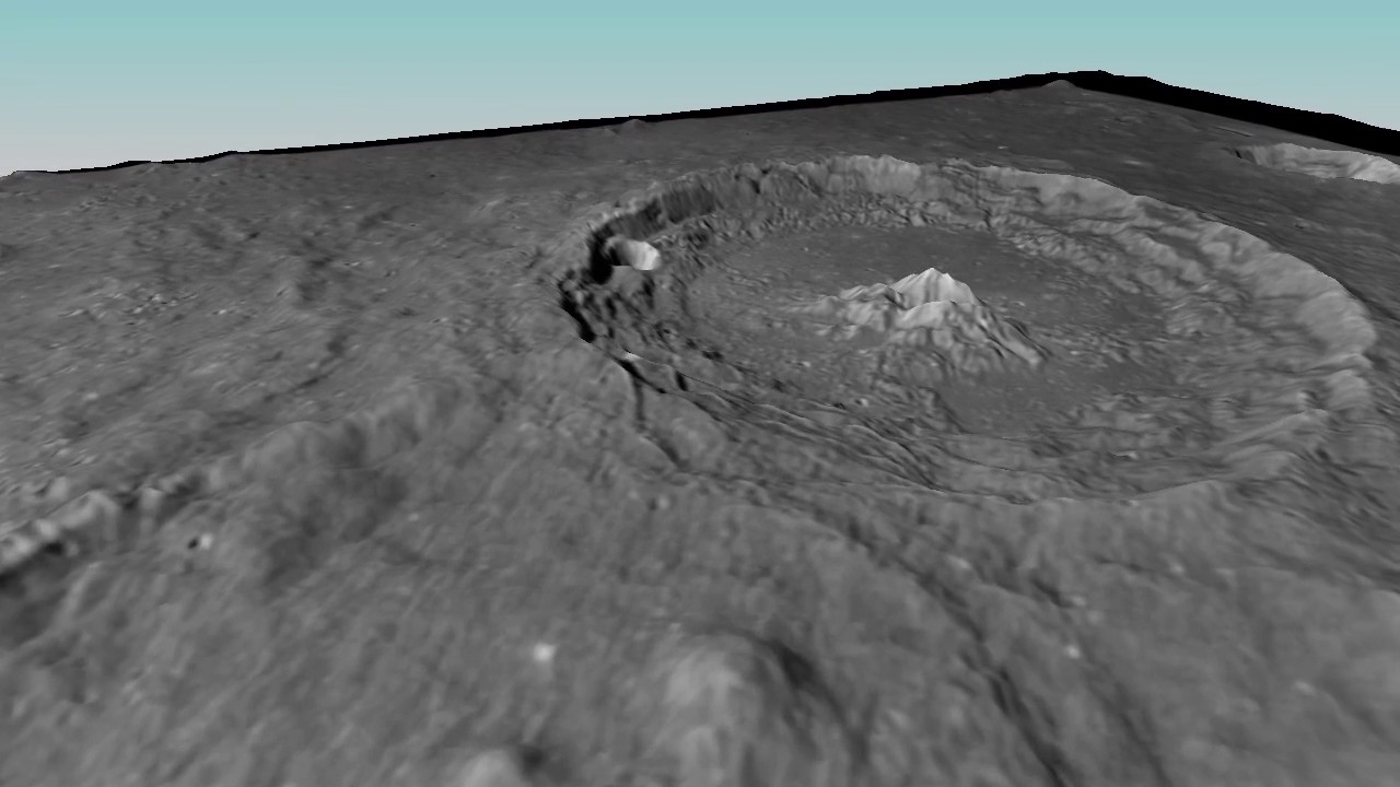 Moon 3D model and picture - Theophilus crater region