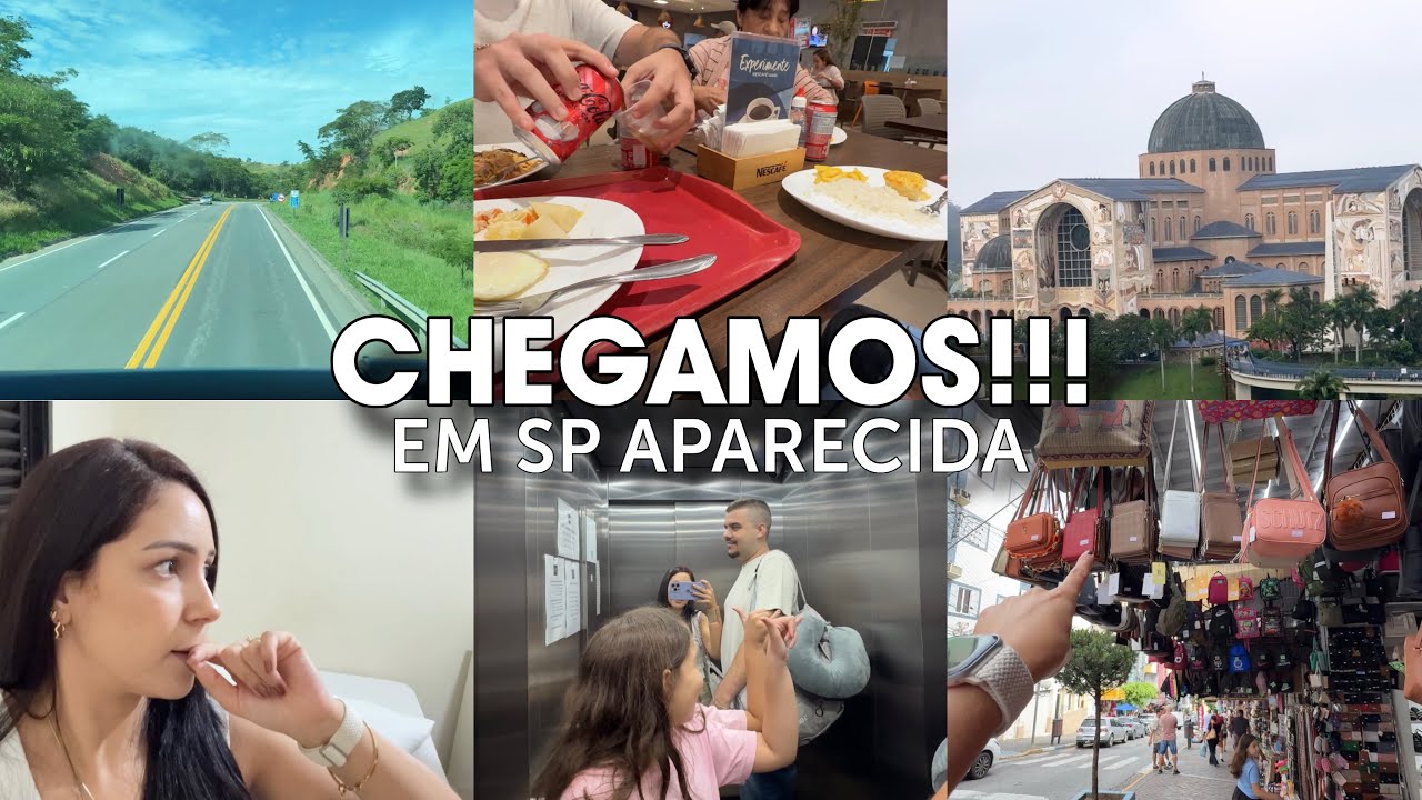 CHEGAMOS EM SÃO PAULO🚌| MOSTREI AS PARADAS, HOTEL, COMIDA E BATE PERNAS EM APARECIDA 