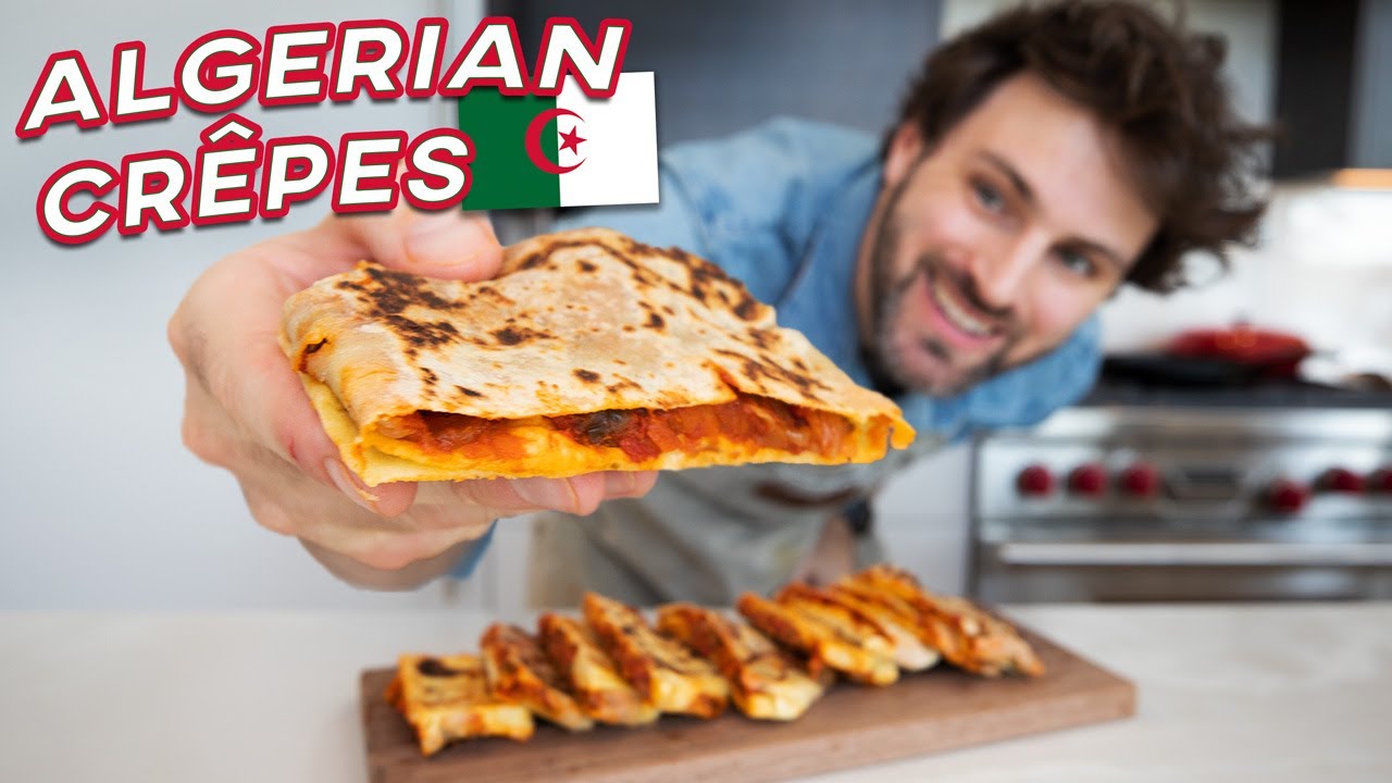 COOKING ALGERIA: Mahjouba (Algerian Crêpes) 🇩🇿