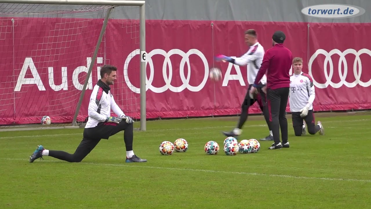 Sven Ulreich, Christian Früchtl und Johannes Schenk im Torwarttraining vor CL-Partie gegen Salzburg