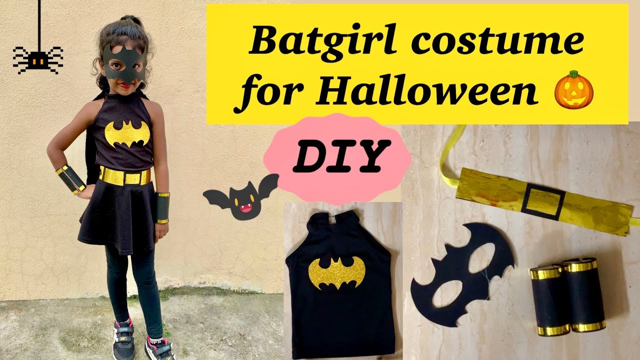 DIY Halloween costume ideas | Batgirl costume for Halloween 🎃 Batgirl dress up