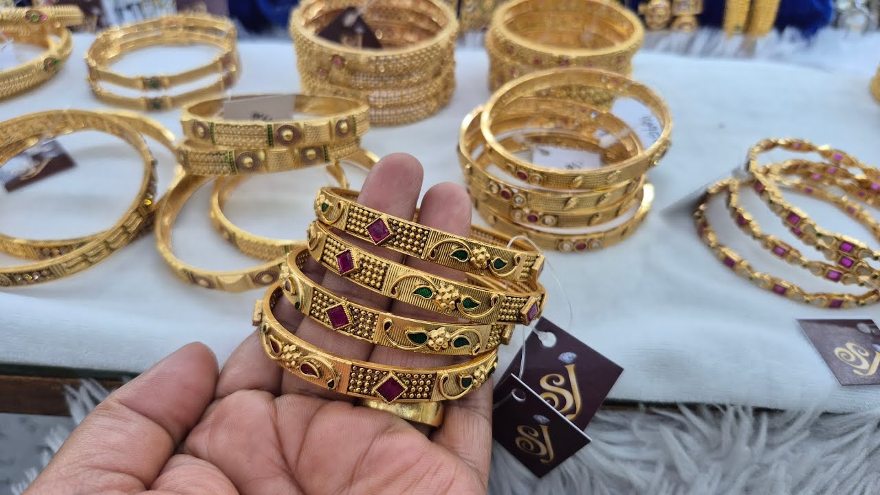 Daily wear designer affordable 10 gram gold polish bangles (9560055617) #jewellery #wedding